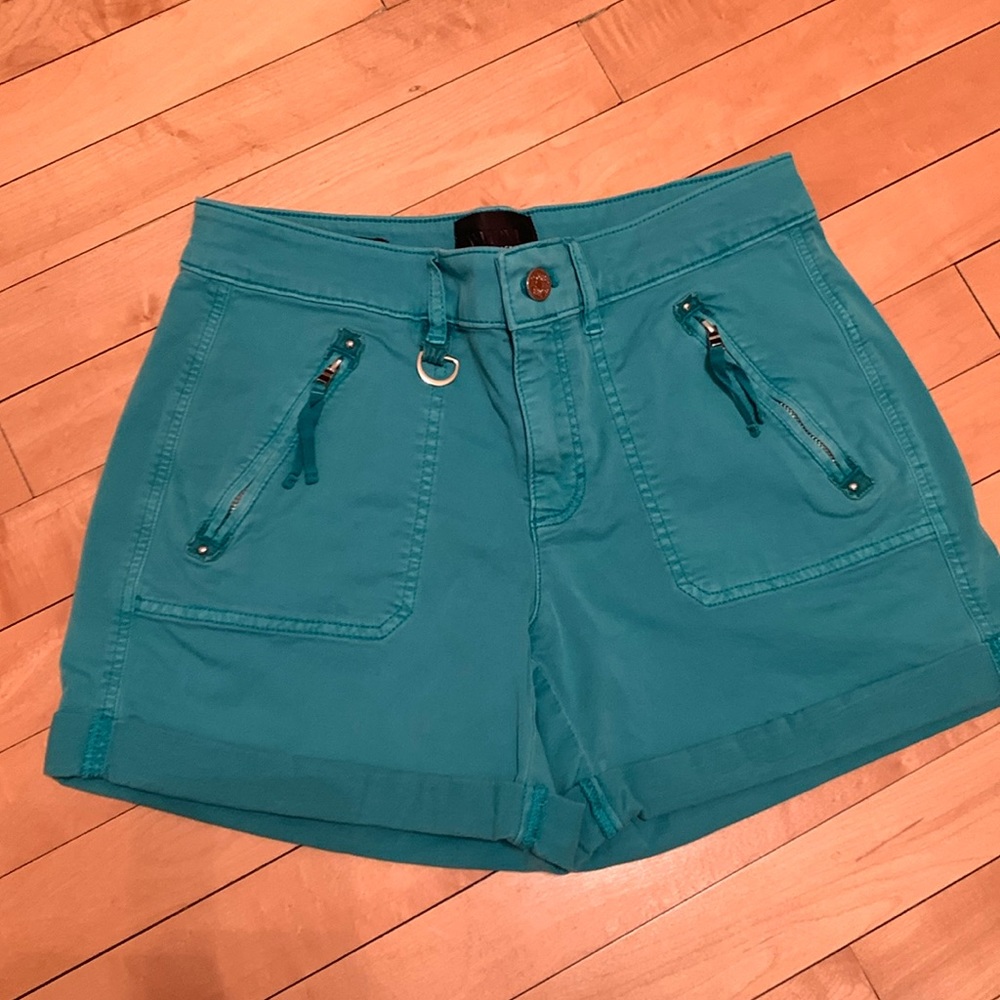 WHBM Mid-Rise Pret-A-Play shorts, teal blue